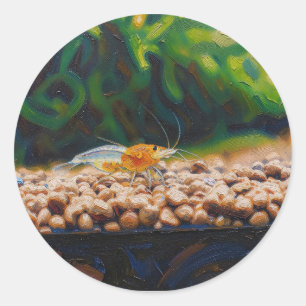 Yellow King Kong shrimp Classic Round Sticker