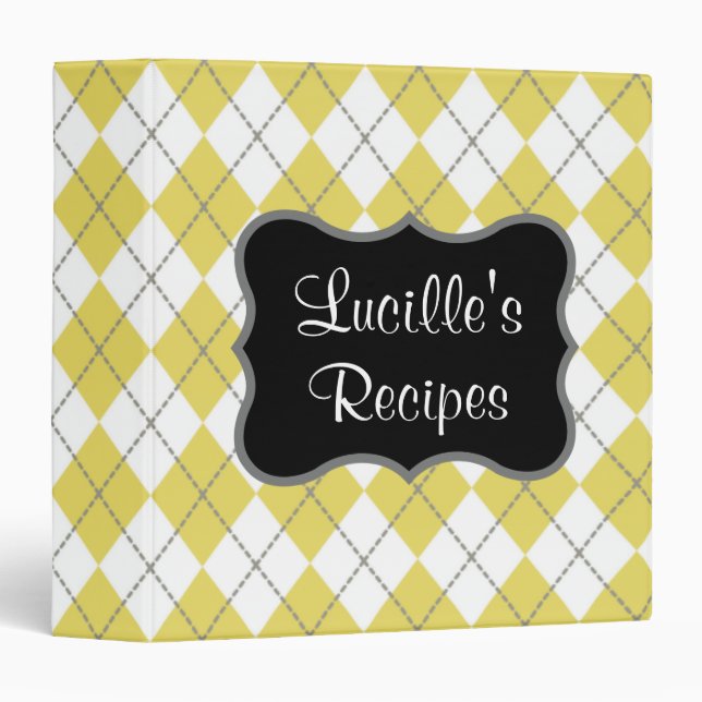 Yellow Kitchen Cookbook Recipe Binder Gift (Front/Spine)