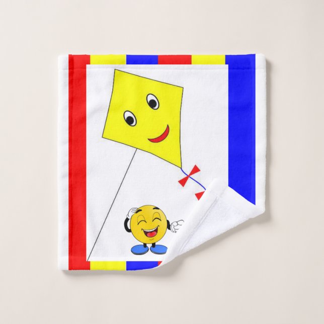 Yellow Kite Bathroom Towel Sets (Wash Cloth)