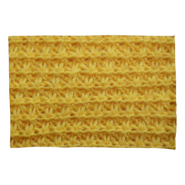 Yellow knitted fabric: striped texture. pillowcase (Front)