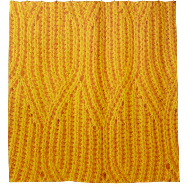 Yellow knitted surface textile material background (Front)
