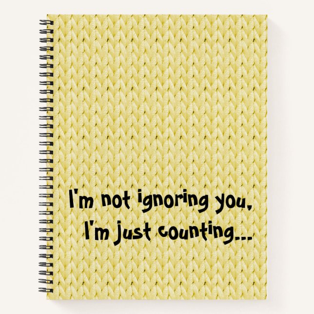 Yellow Knitted Texture Spiral Notebook (Front)