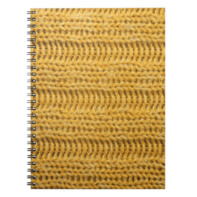 Yellow Knitted Textured Trendy Background Notebook (Front)
