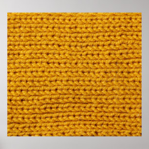 Yellow knitted wool, high-resolution texture. poster