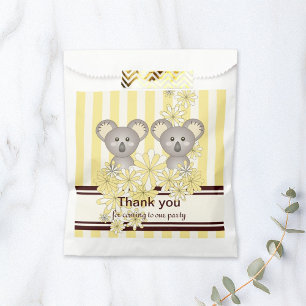 Yellow Koala Twin Baby Shower Kids Birthday Favour Bag