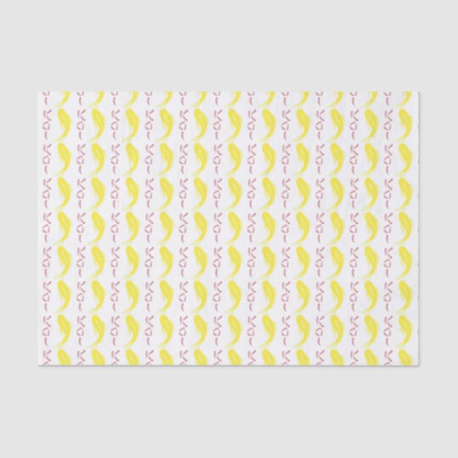 Yellow Koi Fish w/ Red "KOI" Tissue Paper (Front)