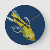Yellow koi Japanese carp watercolour art fish