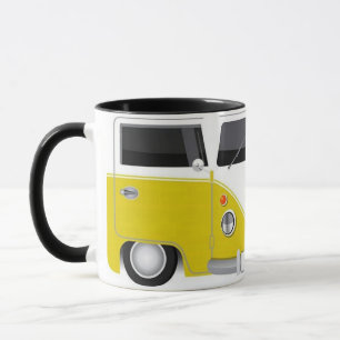 Yellow Kombi Taza Retro - Vintage Style Furgoneta Mug