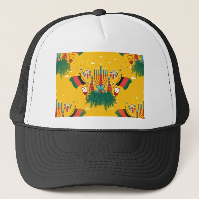 yellow Kwanzaa Trucker Hat (Front)
