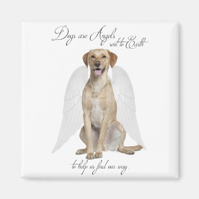 Yellow Lab Angel Magnet (Front)
