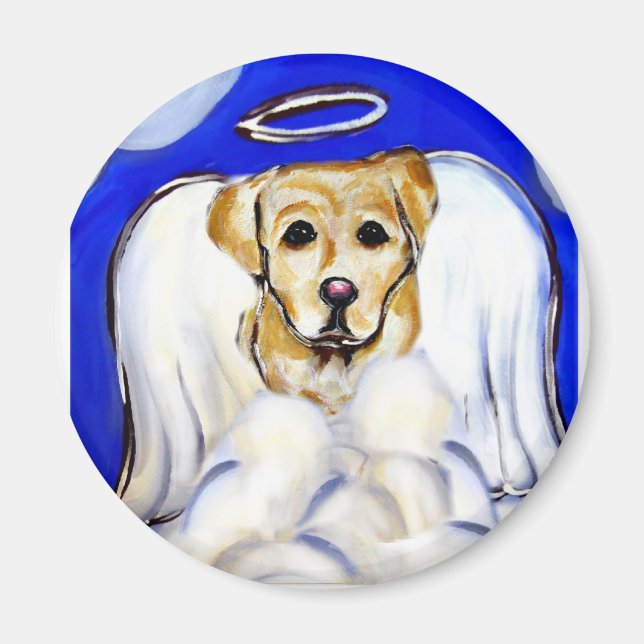 Yellow lab angel magnet (Front)