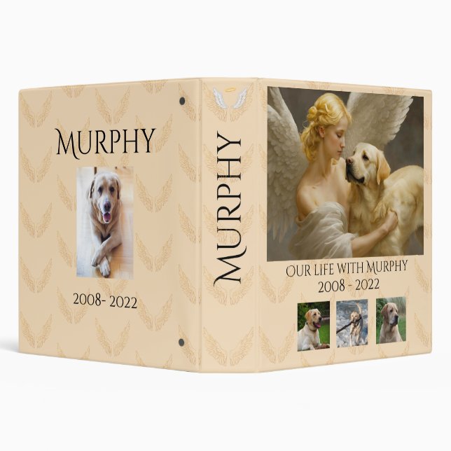 Yellow Lab Angel Personalized Memory Binder (Background)