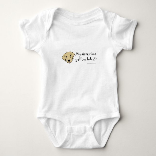 yellow lab baby bodysuit (Front)