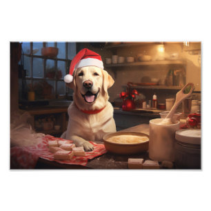Yellow Lab Baking Christmas Cookies Photo Print