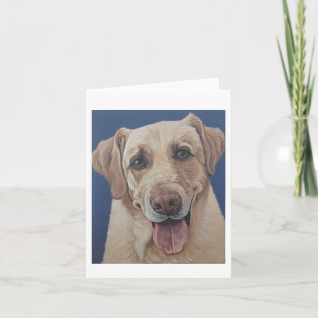Yellow Lab Blank Inside Note Card (Front)