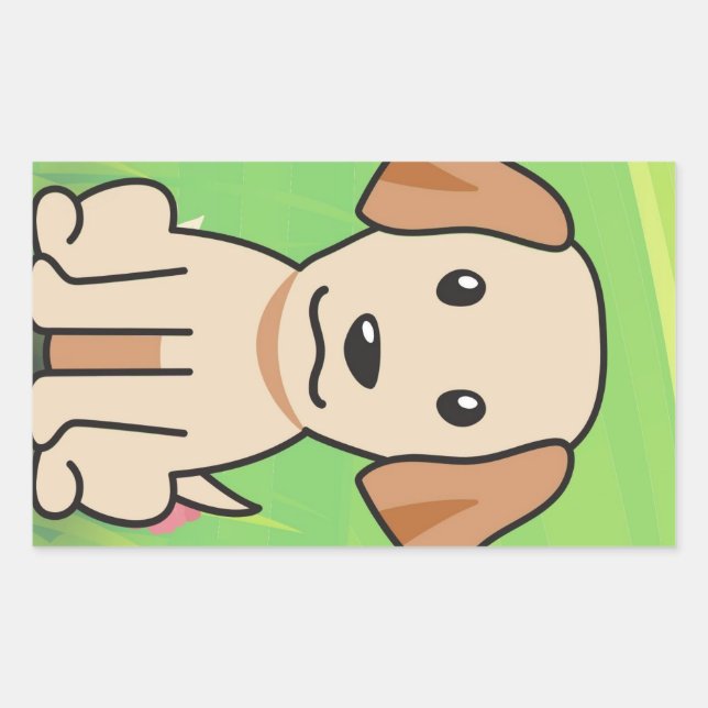 yellow lab cartoon sticker (Front)