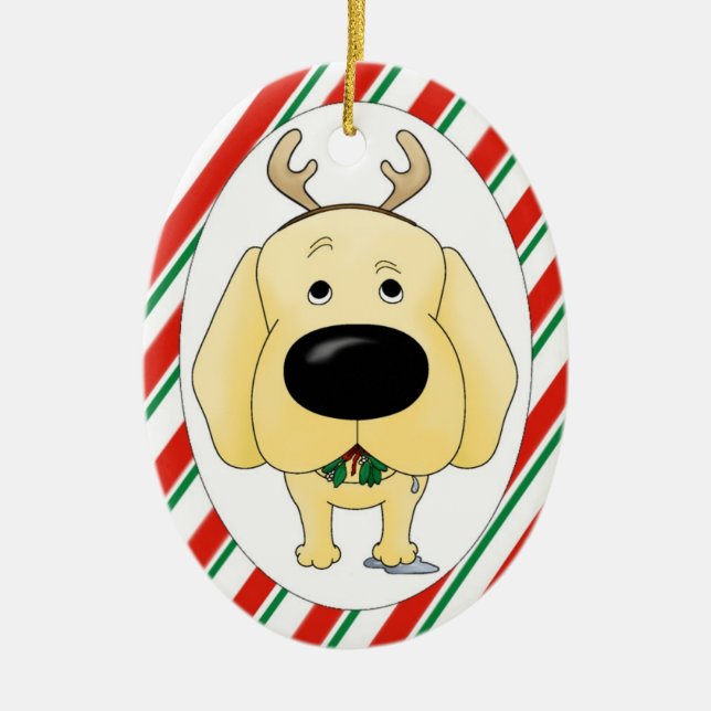 Yellow Lab Christmas Ornament (Front)
