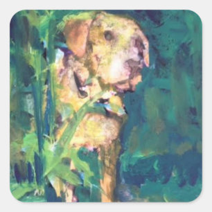 Yellow Lab Creek Painting Sticker