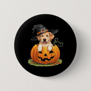 Yellow Lab Dog Halloween Pumpkin 2 Inch Round Button