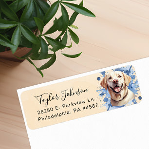 Yellow Lab Dog Return Address Label