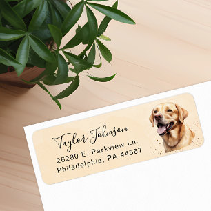 Yellow Lab Dog Return Address Label