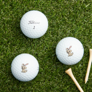 Yellow Lab Easter Rabbit Cartoon Golf Balls