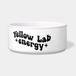 Yellow Lab Energy Ceramic Dog Bowl 