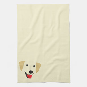 Yellow Lab Face Kitchen Towel