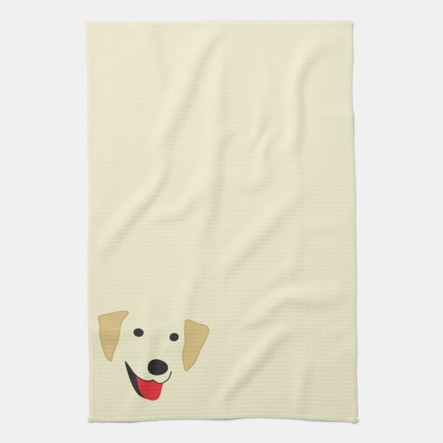 Yellow Lab Face Kitchen Towel (Vertical)