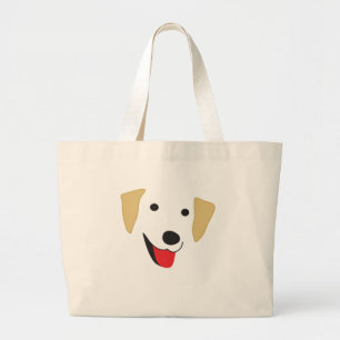 Yellow Lab Face Large Tote Bag