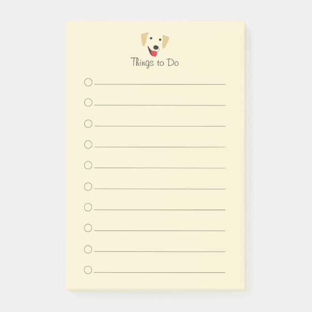 Yellow Lab Face Post-it Notes (Front)