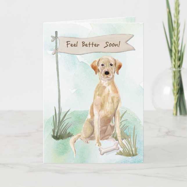 Yellow Lab Feel Better After Surgery with Dog Card (Front)