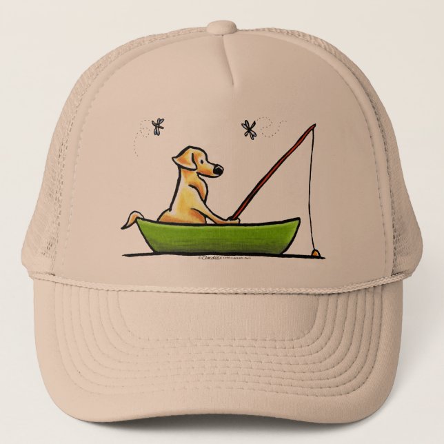 Yellow Lab Fishing Trucker Hat (Front)