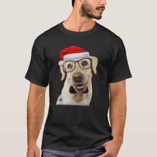 Yellow Lab Glasses Santa Hat Christmas Labrador Re T-Shirt