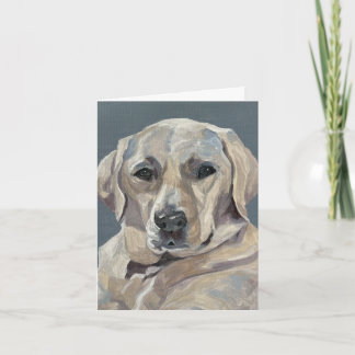 Yellow Lab Hand-Painted on Canvas Note Card