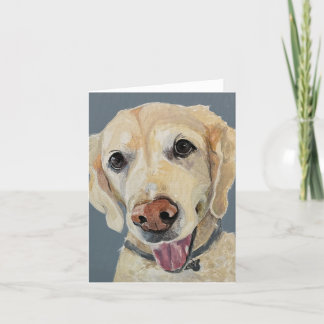 Yellow Lab Hand-Painted on Canvas Thank You Card
