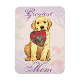 Yellow Lab Heart Mom Magnet