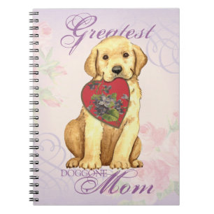 Yellow Lab Heart Mom Notebook