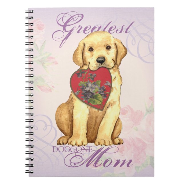 Yellow Lab Heart Mom Notebook (Front)