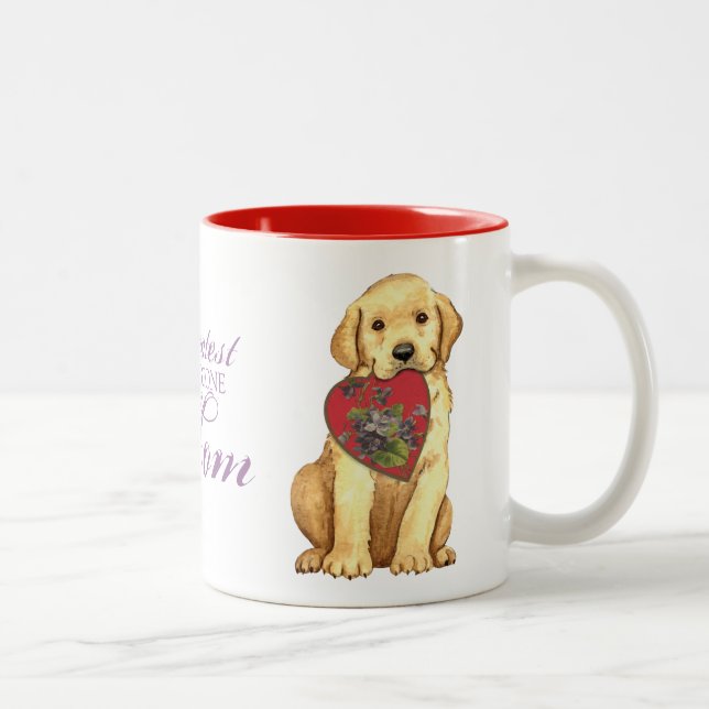 Yellow Lab Heart Mom Two-Tone Coffee Mug (Right)
