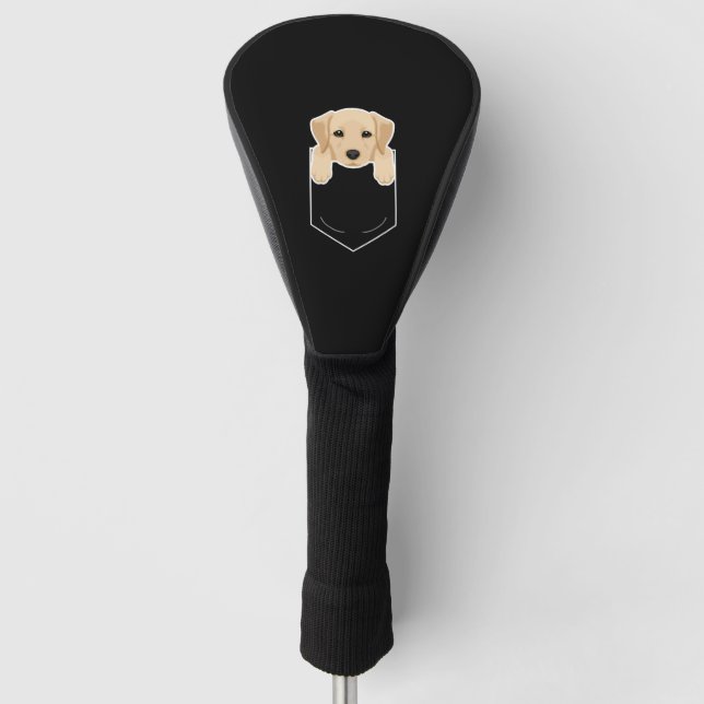 Yellow Lab In My Pocket Cute Dog Owner Golf Head Cover (Front)