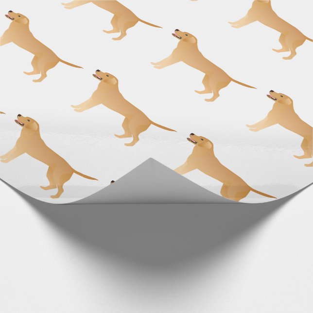 Yellow Lab - Labrador Retriever Breed Silhouette Wrapping Paper (Corner)
