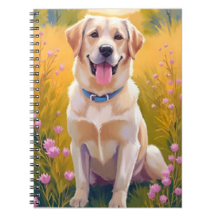 Yellow Lab Labrador Retriever Dog Painting Notebook
