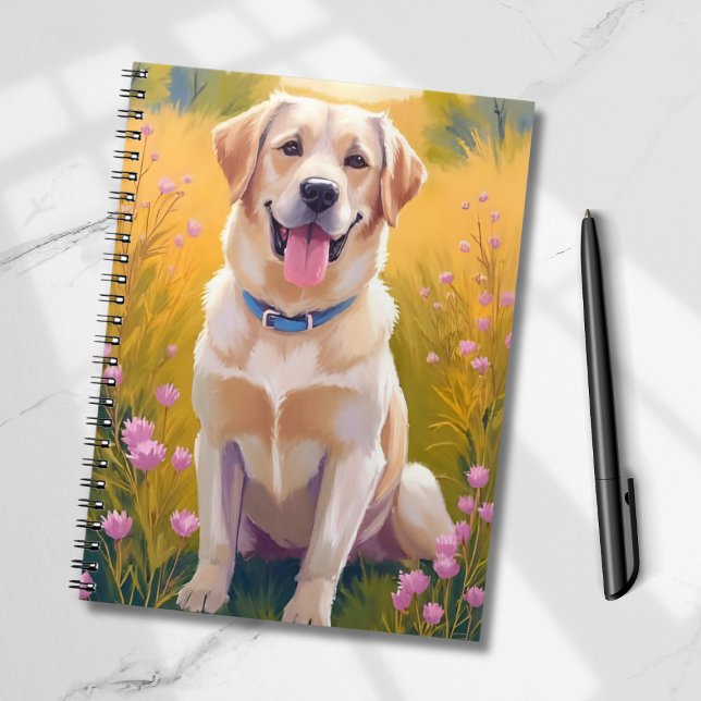 Yellow Lab Labrador Retriever Dog Painting Notebook (Creator Uploaded)
