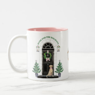 Yellow Lab Labrador Retriever Holiday Christmas Two-Tone Coffee Mug