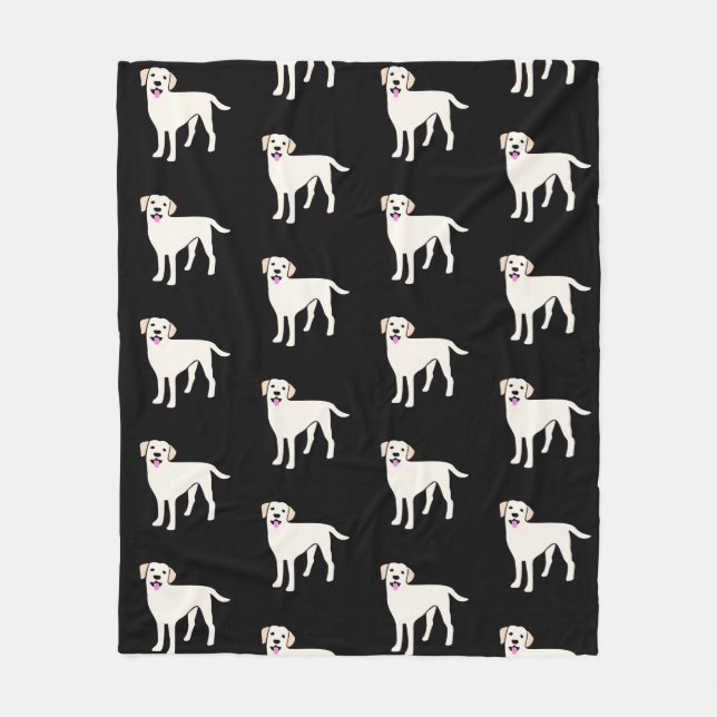 Yellow Lab Labrador Retriever Pattern Fleece Blanket (Front)
