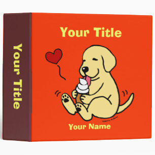 Yellow Lab Licking Ice Cream Binder