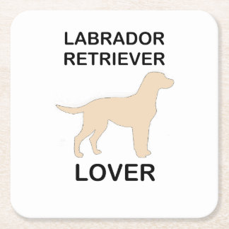 yellow lab lover square paper coaster