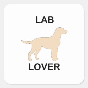 yellow lab lover square sticker