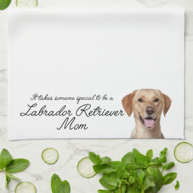Yellow Lab Mom Kitchen Towel (Folded)